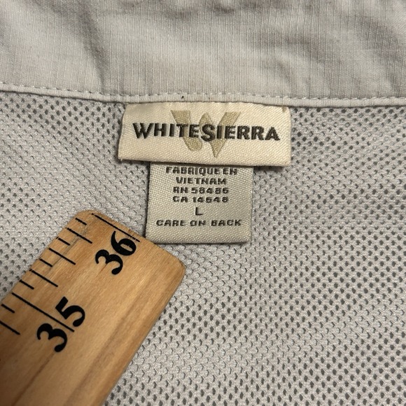 White Sierra Shirt, Men's Size Large Hiking Camp Button Up Short Sleeve Pockets - Picture 9 of 16